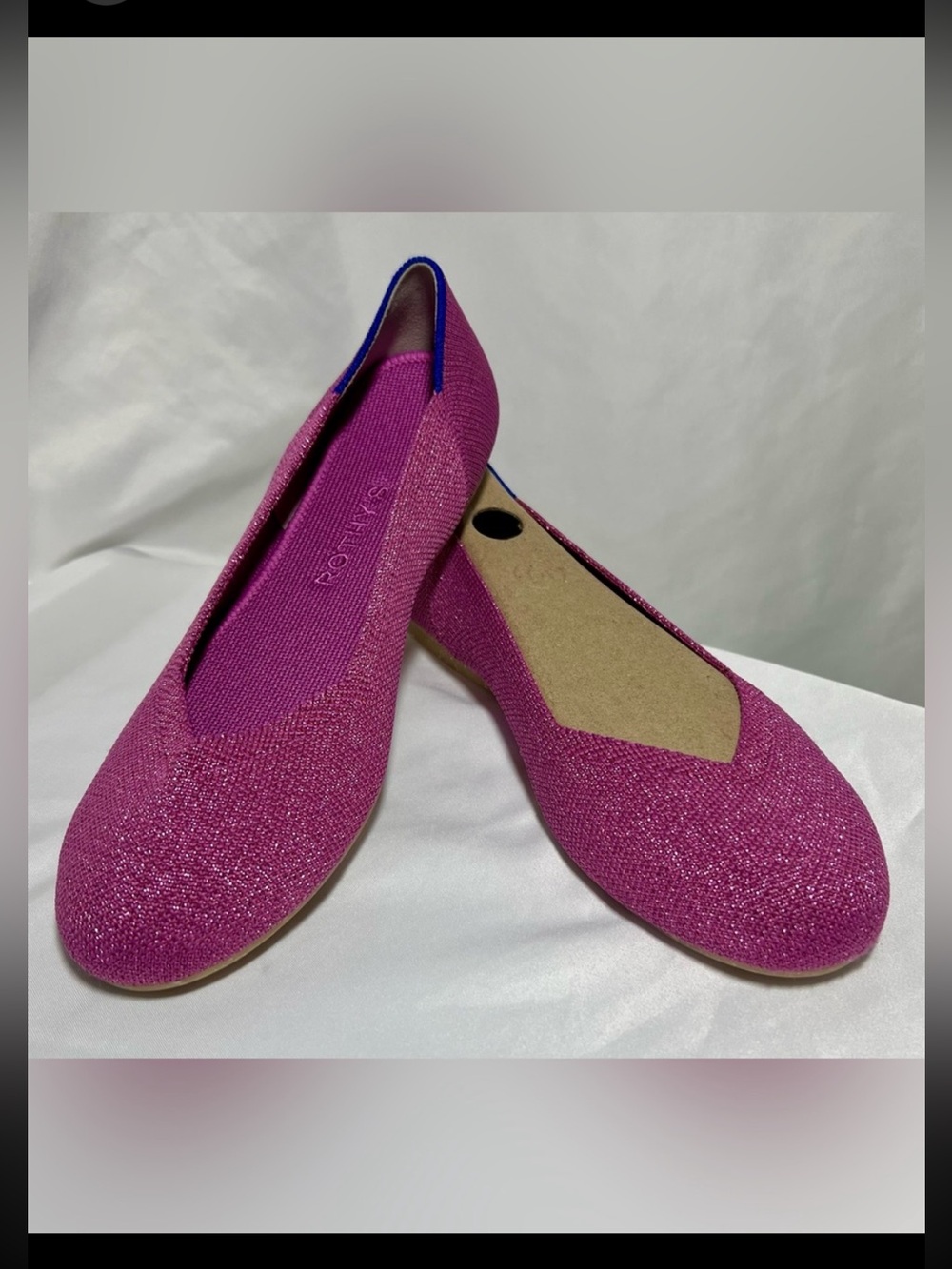 Rothy's Bloom Metallic The Flat Collector's Edition Pink Glitter Ballet NWOB 8